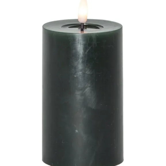 LED Blockljus Flamme Flow Grön 15cm