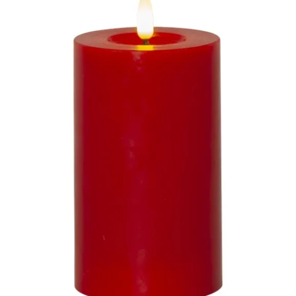 LED Blockljus Flamme Flow Röd 15cm