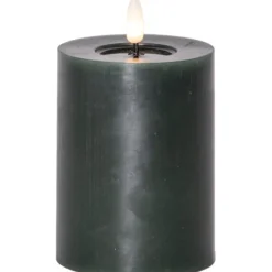 LED Blockljus Flamme Flow Grön 12,5cm
