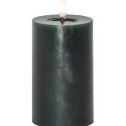 LED Blockljus Flamme Flow Grön 15cm