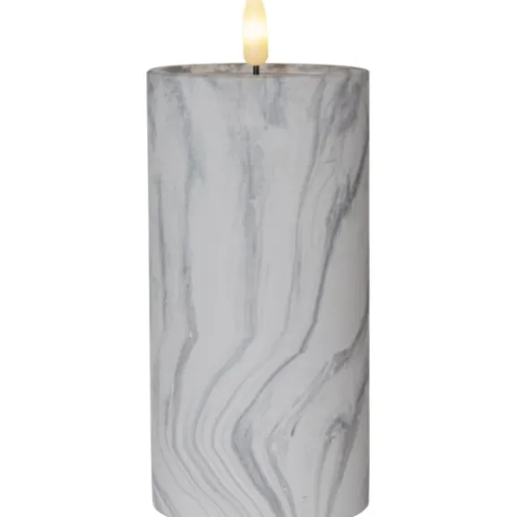 LED Blockljus Flamme Marble Grå 17,5cm