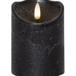 LED Blockljus Flamme Rustic Svart 10 cm