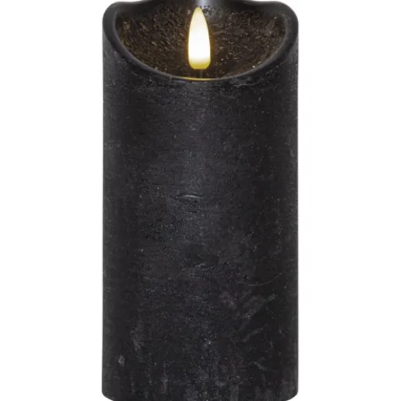 LED Blockljus Flamme Rustic Svart 15 cm