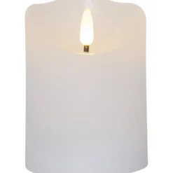 LED Blockljus Flamme Rustic Vit 10 cm