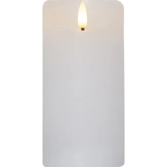 LED Blockljus Flamme Rustic Vit 15 cm