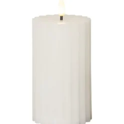 LED Blockljus Flamme Stripe Vit 15cm