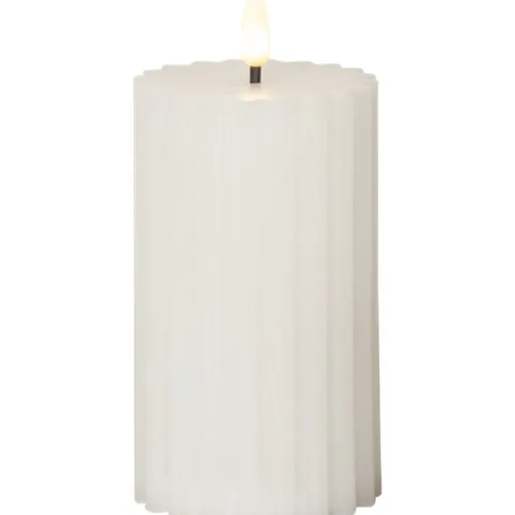 LED Blockljus Flamme Stripe Vit 15cm