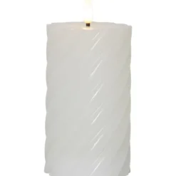 Led Blockljus Flamme Swirl, Vit