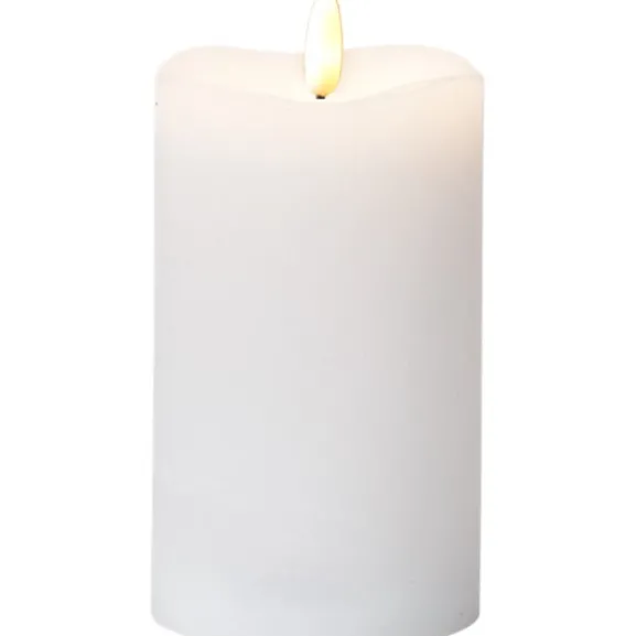 LED blockljus Flamme, vit 14cm
