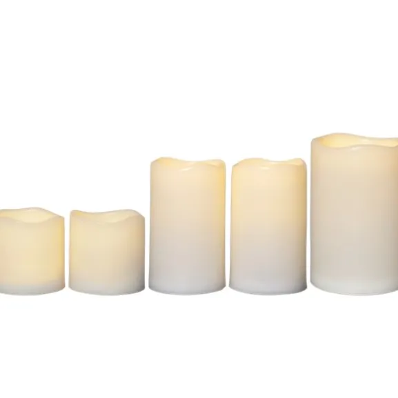 LED Blockljus Paul set of 5 Elfenben 15cm