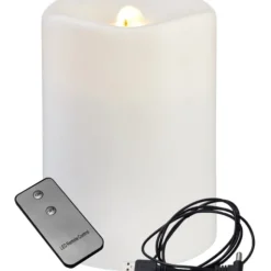 LED Blockljus Water Candle Vit 14cm