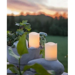 LED Gravljus Flame candle, vit 7cm