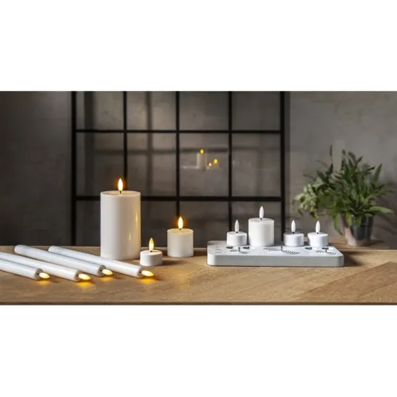 LED Ljus Flamme Charge Mix Vit 27cm