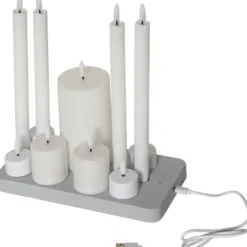 LED Ljus Flamme Charge Mix Vit 27cm