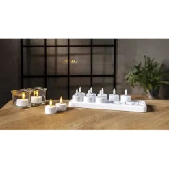 LED Värmeljus 12-pack Flamme Charge Vit 6,5cm
