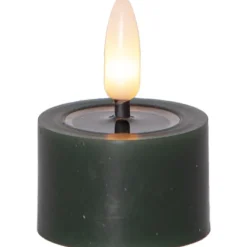 LED Värmeljus 2-pack Flamme Flow Grön 5cm