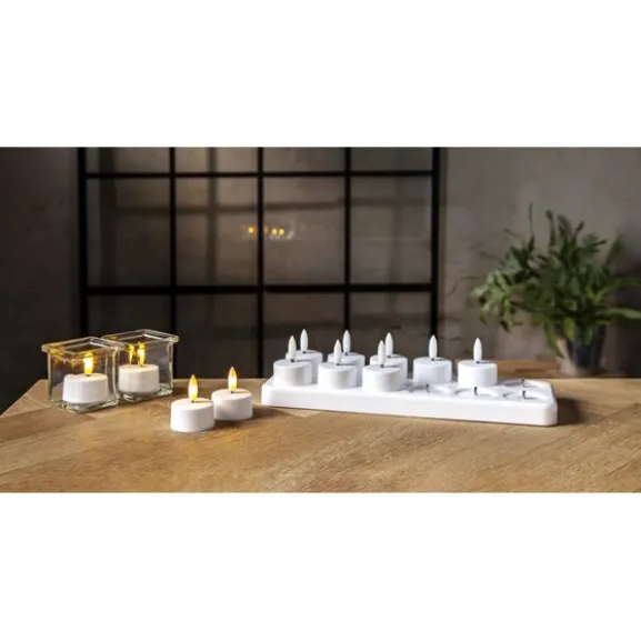 LED Värmeljus 12-pack Flamme Charge Vit 6,5cm