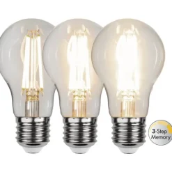 LED-lampa E27 A60 Clear 3-step memory 6.5W