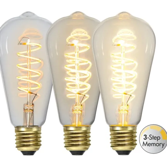 LED-lampa E27 edison Decoled Spiral Clear 3-stegsdimmer 4W