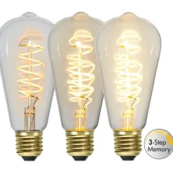 LED-lampa E27 edison Decoled Spiral Clear 3-stegsdimmer 4W
