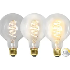 LED-lampa E27 glob 95cm klar 3-stegsdimmer, 4W