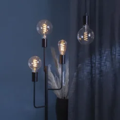 LED-lampa E27 glob 125mm Decoled Spiral Clear 3-stegsdimmer 4W