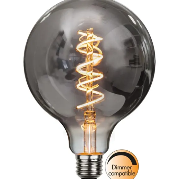 LED-lampa E27 glob 125mm Decoled Spiral Smoke 2W dimbar