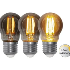 LED-lampa E27 klot 2,9W Soft Glow Smoke 3-Step Memory