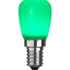 LED-lampa E14 päron 0,9W grön