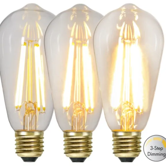 LED-lampa E27 ST64 Soft Glow 3-step memory 6.5W