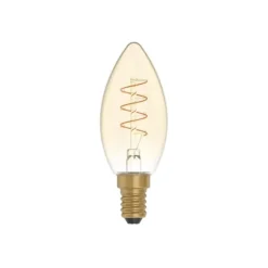 LED-lampa Golden Carbon Line Curved Spiral 2,5W E14 kronljus dimbar