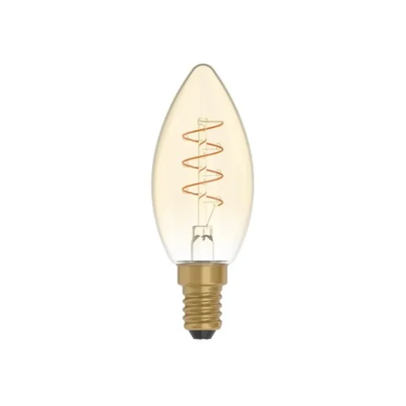 LED-lampa Golden Carbon Line Curved Spiral 2,5W E14 kronljus dimbar