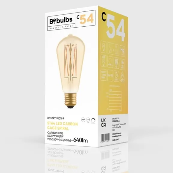 LED-lampa Golden Carbon Line Cage 7W E27 edison dimbar