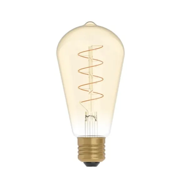 LED-lampa Golden Carbon Line Curved Spiral 4W E27 edison dimbar