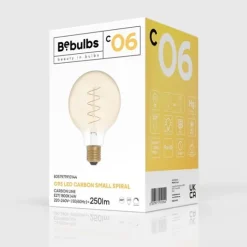 LED-lampa Golden Carbon Line Curved Spiral 4W E27 glob 95mm dimbar