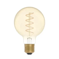 LED-lampa Golden Carbon Line Curved Spiral 4W E27 glob 80mm dimbar