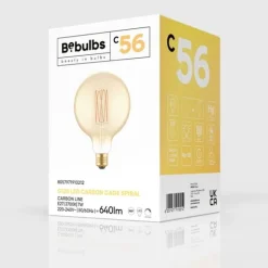 LED-lampa Golden Carbon Line Cage 7W E27 glob 125mm dimbar