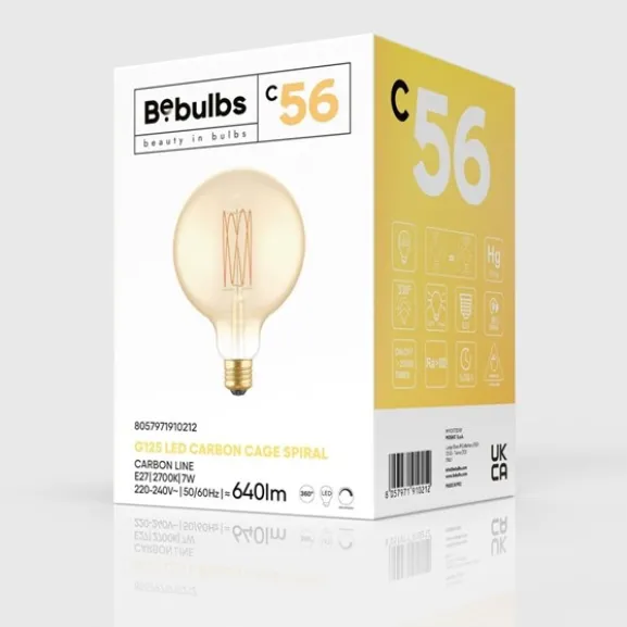 LED-lampa Golden Carbon Line Cage 7W E27 glob 125mm dimbar