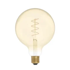 LED-lampa Golden Carbon Line Curved Spiral 4W E27 glob 125mm dimbar