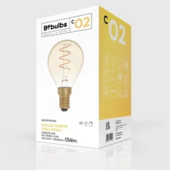 LED-lampa Golden Carbon Line Curved Spiral 2,5W E14 klot dimbar
