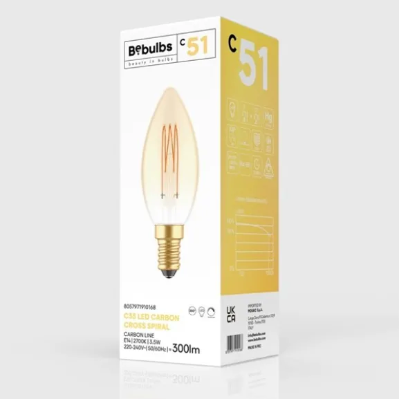 LED-lampa Golden Carbon Line Cage 3,5W E14 kronljus dimbar