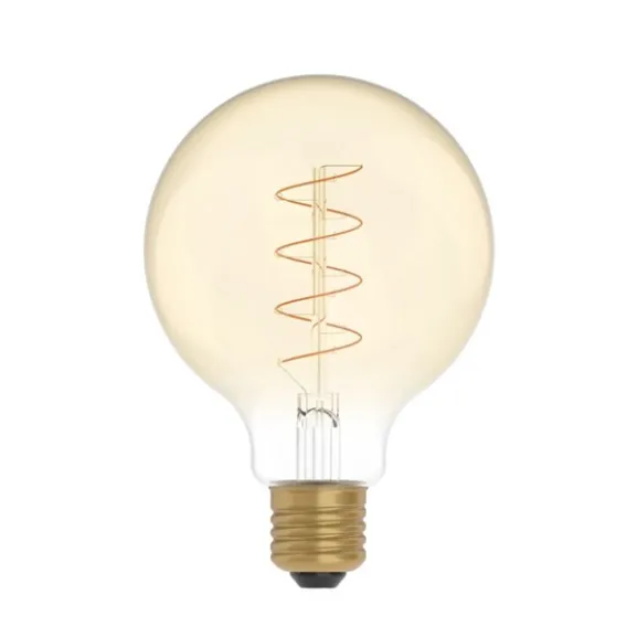 LED-lampa Golden Carbon Line Curved Spiral 4W E27 glob 95mm dimbar