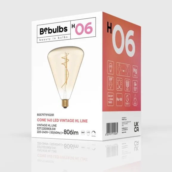 LED-lampa Golden 8,5W E27 cone dimbar