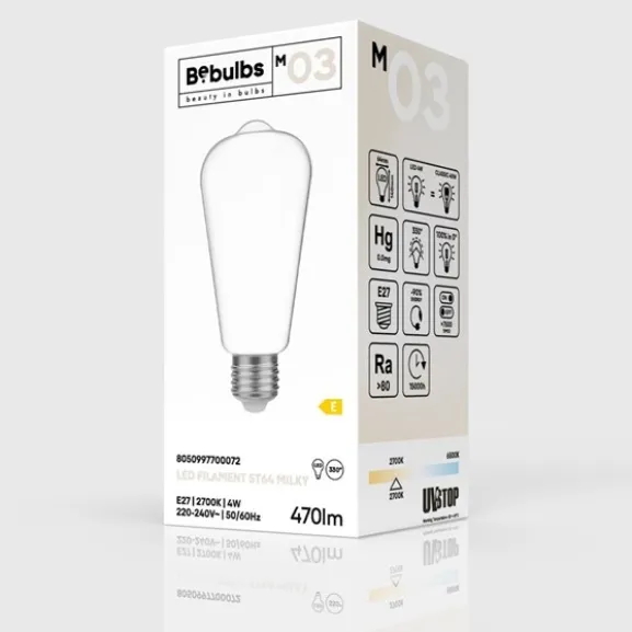 LED-lampa Milky 4W E27 edison
