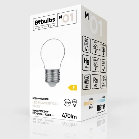 LED-lampa Milky 4W E27 klot