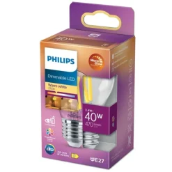 LED-lampa 3,4W(40W) klot E27 dim to warm