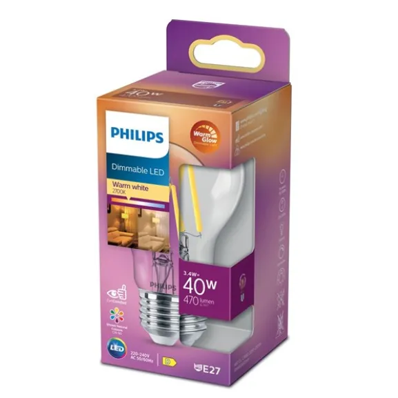 LED-lampa 3,4W(40W) normal E27 dim to warm