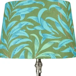 Linus 23 oval lampskärm Willow Boughs Oliv/Turkos