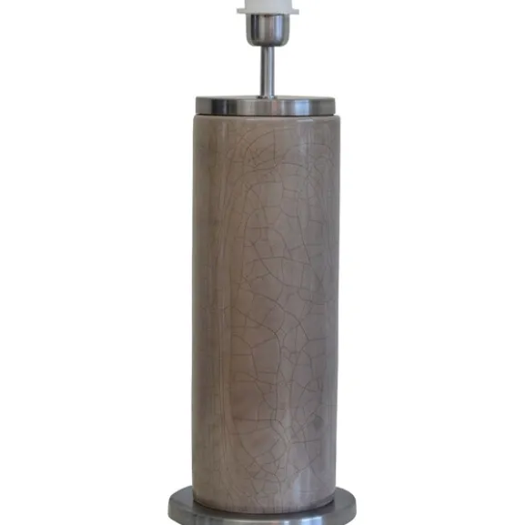 Lissabon Lampfot Grå/borstad silver satin 18cm