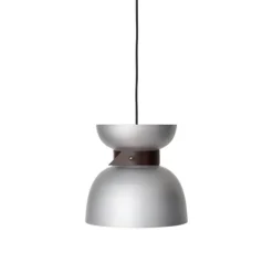 Liv taklampa, råaluminium/läder 30cm